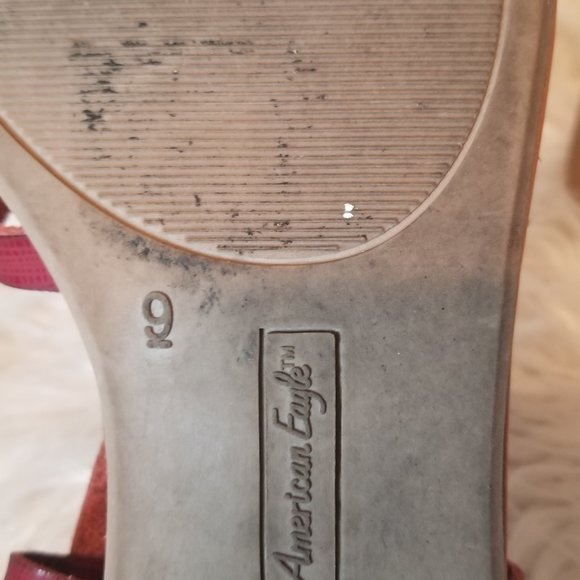 American Eagle Red Strappy Thong Sandal Size 9 - Picture 4 of 4